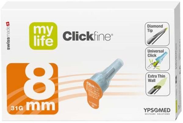 MYLIFE Clickfine Pen-Nadeln 31G 8 mm, 100 Stk.